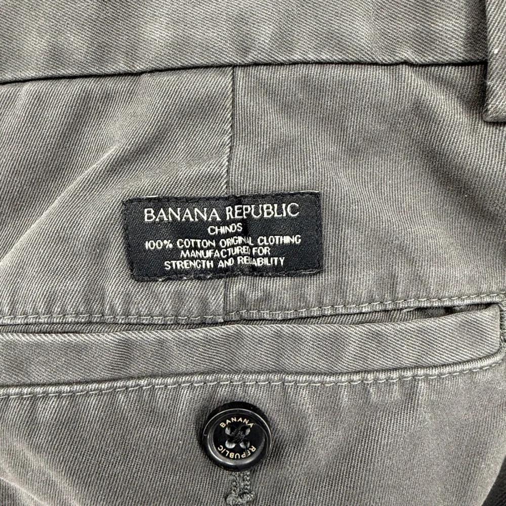 Banana Republic‎ Aiden Chino Mens 31x30 Dark Gray Cotton Twill Slim Pants